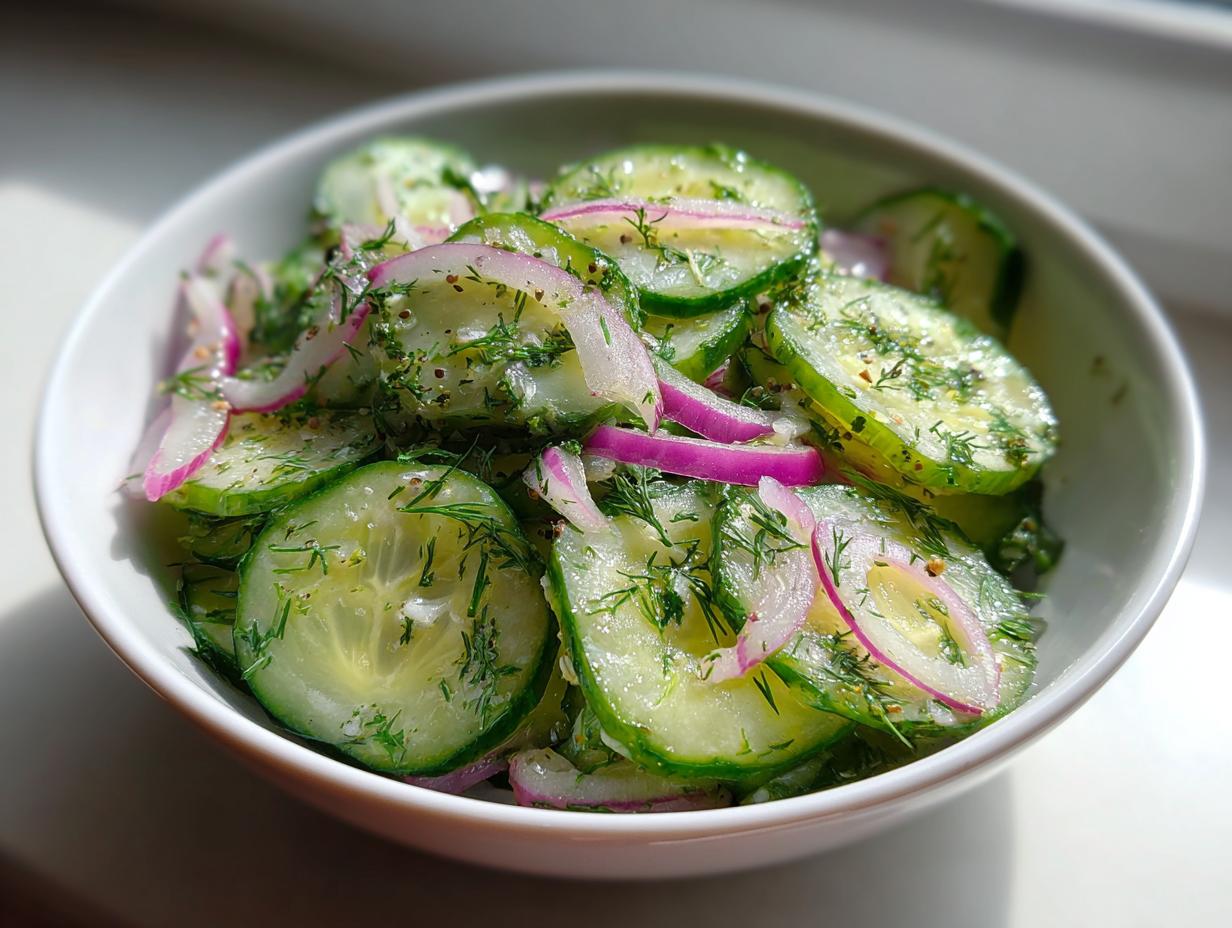 Cucumber Salad with Fresh Dill and Red Onion