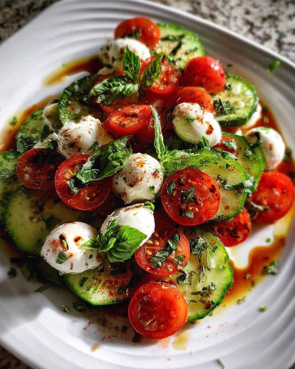 Easy Cucumber Caprese Salad - detail 1