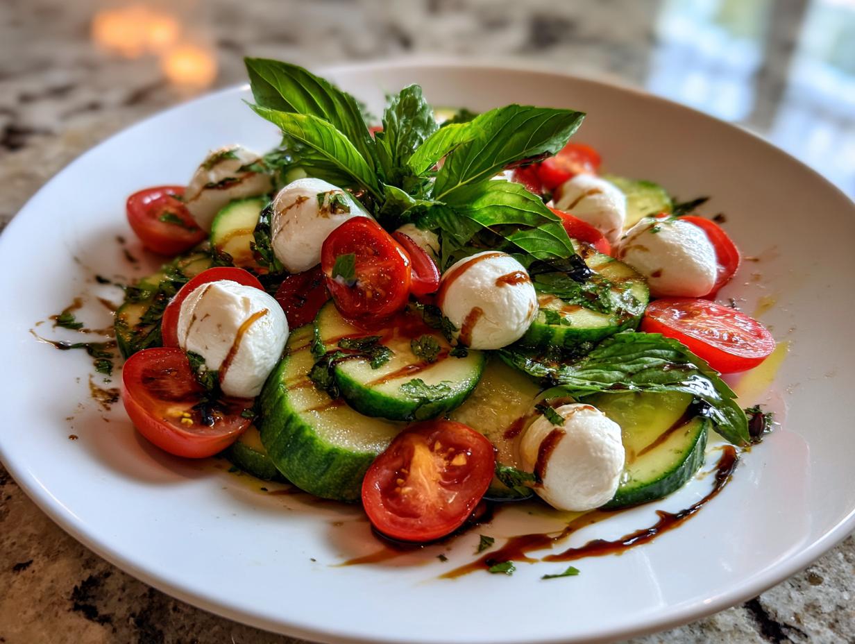 Easy Cucumber Caprese Salad
