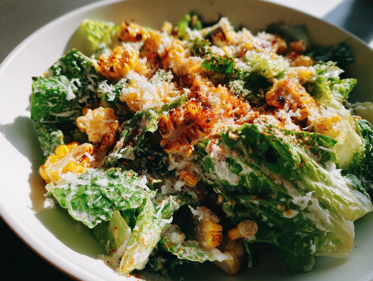Elote Grilled Caesar Salad