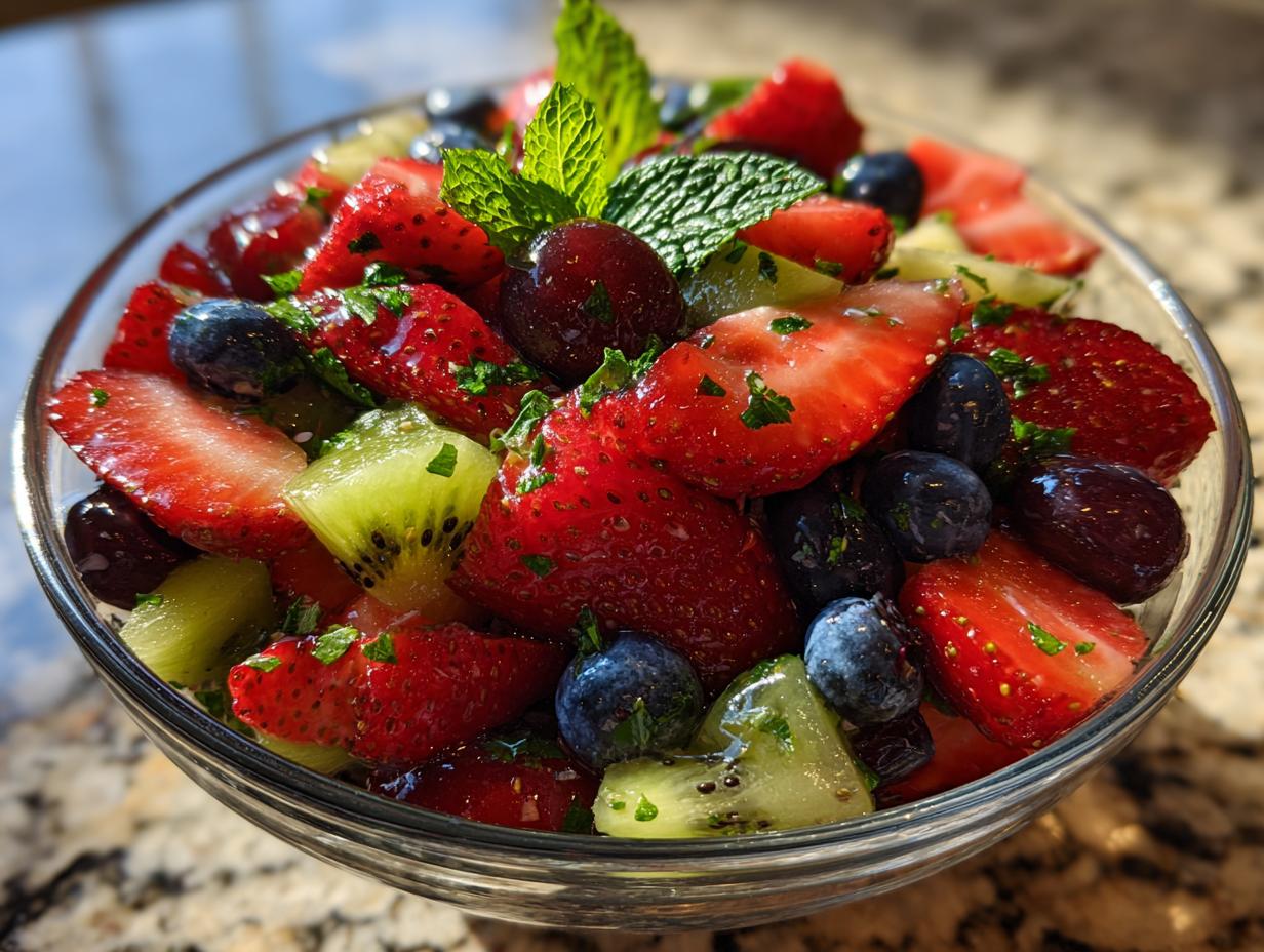Fruit Salad with honey lime dressing