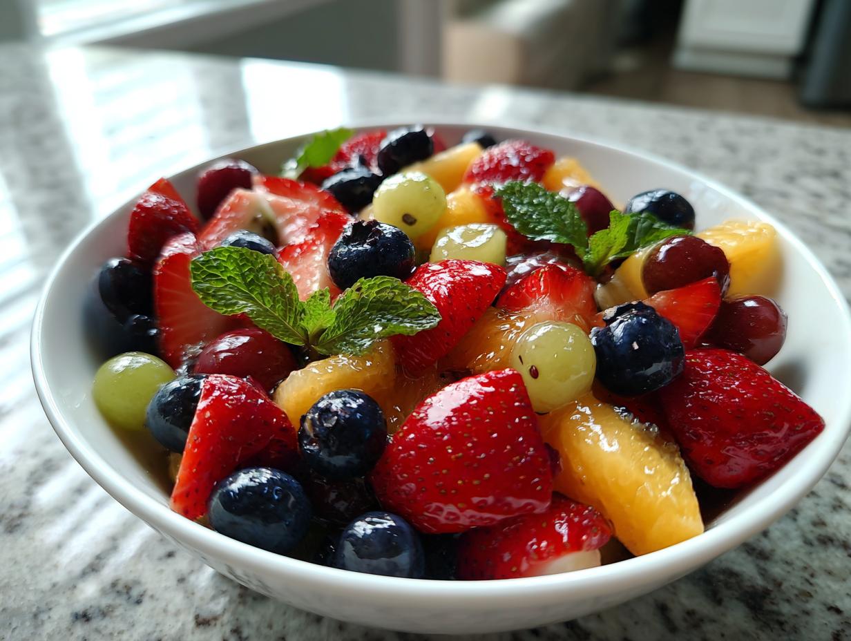 Fruit Salad with honey lime dressing
