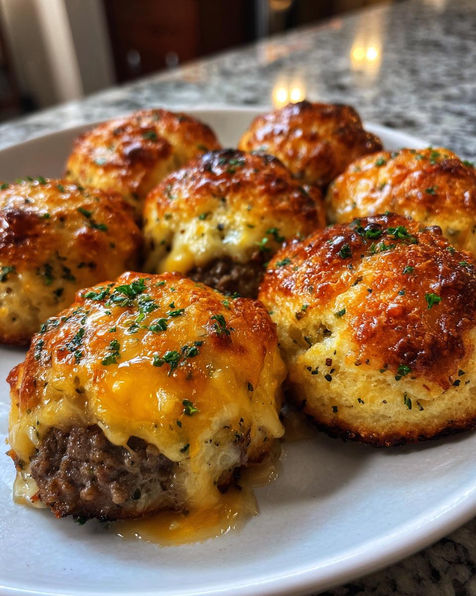 Garlic Parmesan Cheeseburger Bombs - detail 1