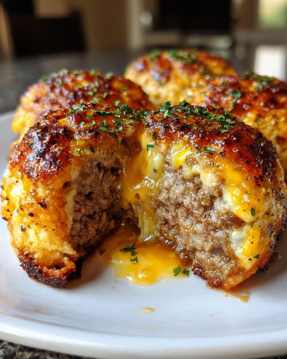 Garlic Parmesan Cheeseburger Bombs - detail 4