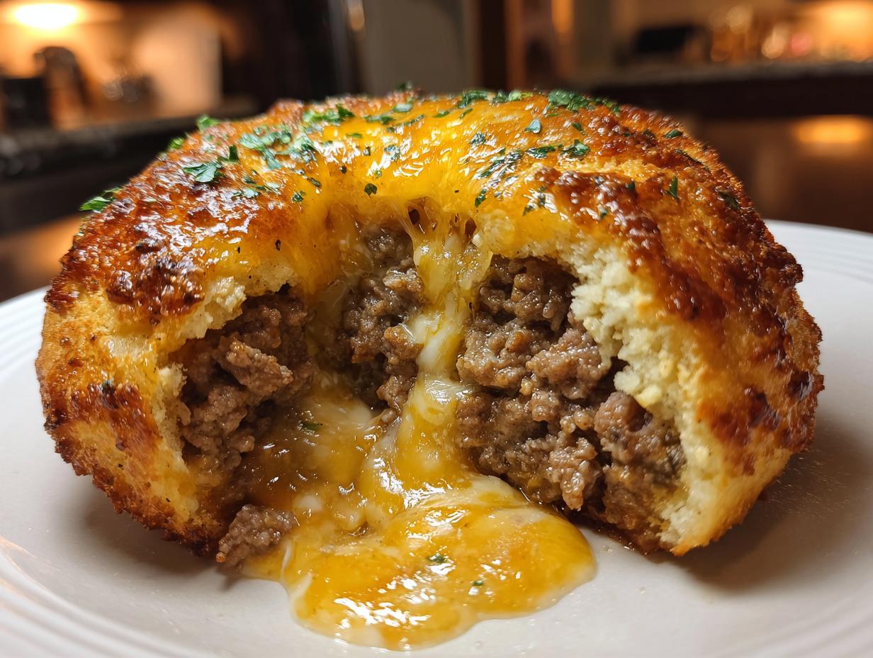 Garlic Parmesan Cheeseburger Bombs