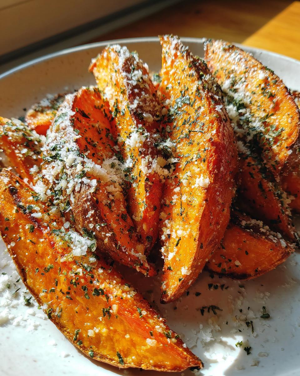Garlic Parmesan Sweet Potato Wedges - 3 Secrets to Crispy Perfection 8 Garlic Parmesan Sweet Potato Wedges - detail 3