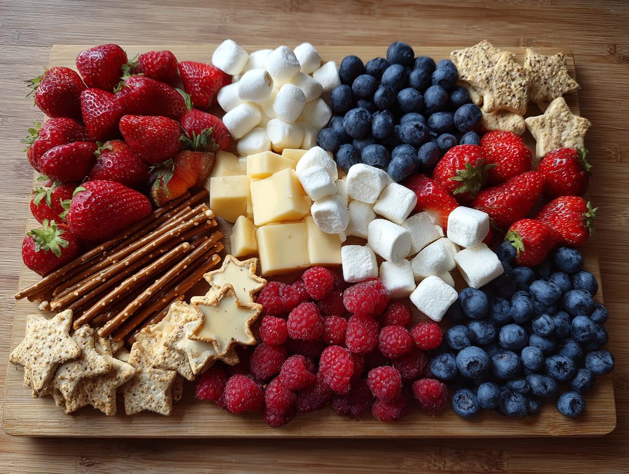 Kid-Friendly Charcuterie Board: Patriotic Party Platter