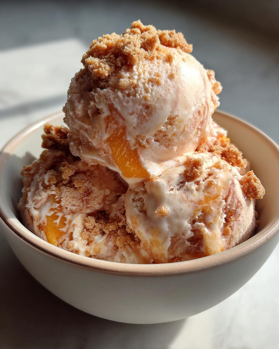 15-Minute No-Churn Peach Cobbler Ice Cream That Stuns 5 No-Churn Peach Cobbler Ice Cream - detail 1