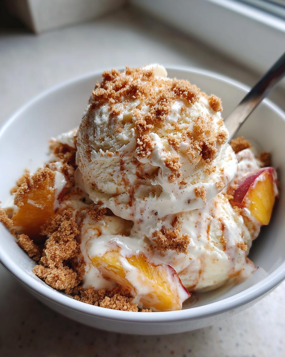 15-Minute No-Churn Peach Cobbler Ice Cream That Stuns 7 No-Churn Peach Cobbler Ice Cream - detail 3