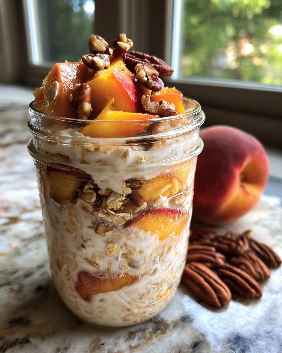 Peach Cobbler Overnight Oats - detail 1