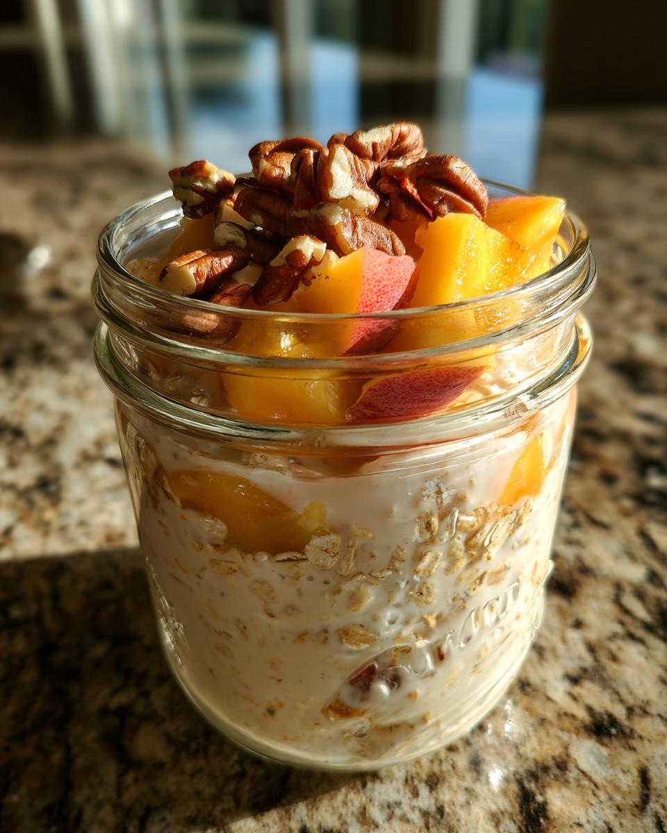 Peach Cobbler Overnight Oats - detail 2