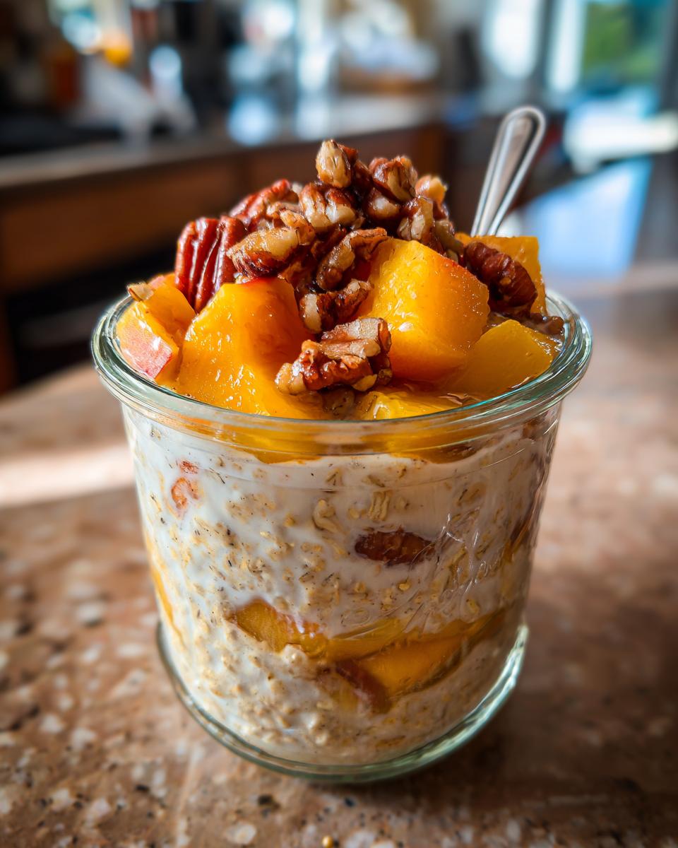 Peach Cobbler Overnight Oats - detail 4