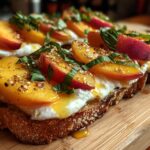 10-Minute Peach and Burrata Toast - Irresistible Summer Brunch 6 Peach and Burrata Toast