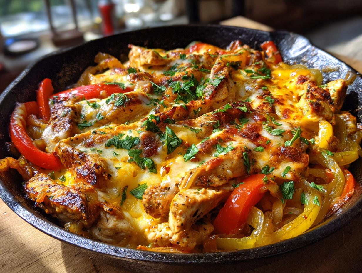 Queso Chicken Fajita Skillet