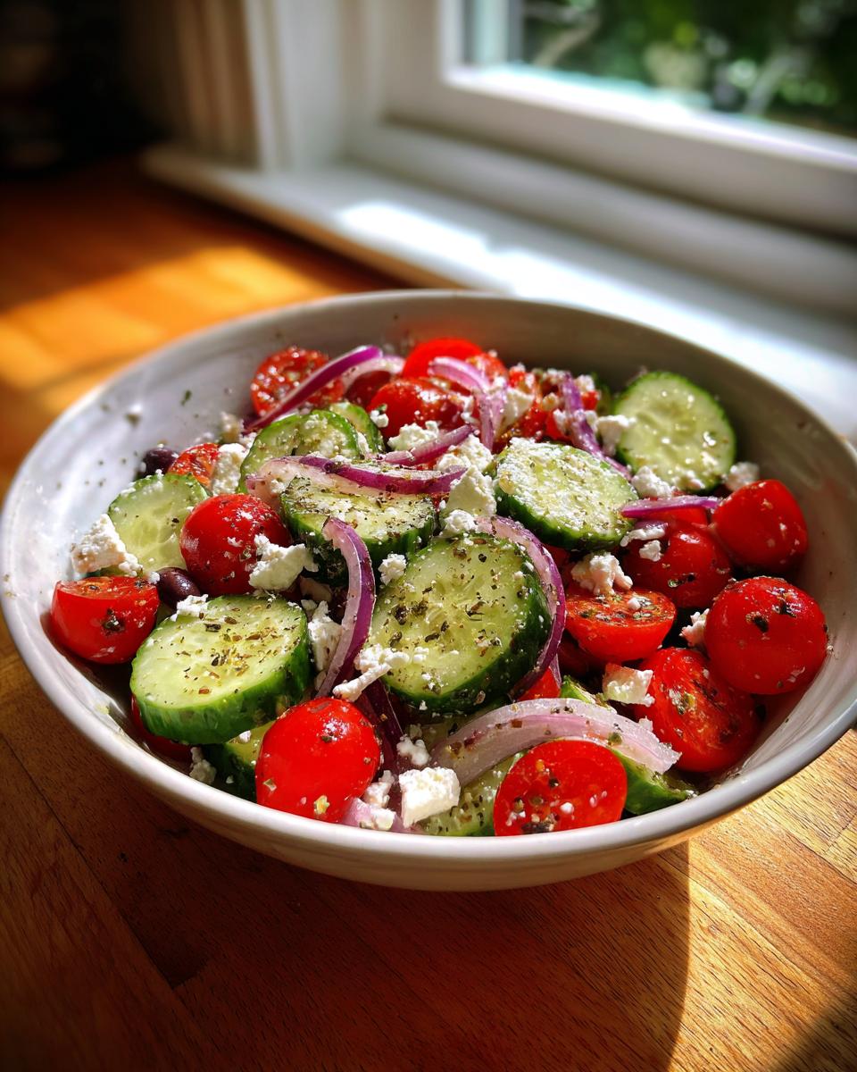 10-Minute Quick Greek Cucumber Salad - Heavenly Refreshing Crunch 5 Quick Greek Cucumber Salad - detail 1