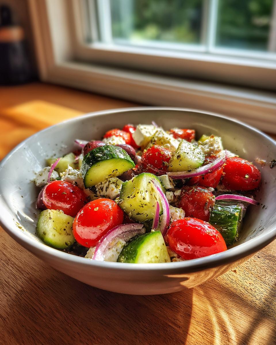 10-Minute Quick Greek Cucumber Salad - Heavenly Refreshing Crunch 7 Quick Greek Cucumber Salad - detail 3
