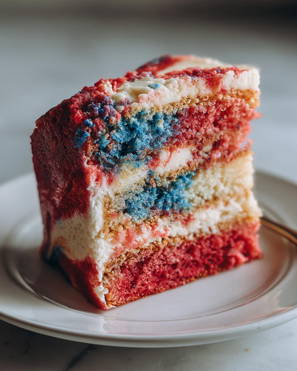 Magical Red White & Blue Marble Cake with 3 Easy Steps 6 Red White & Blue Marble Cake - detail 2