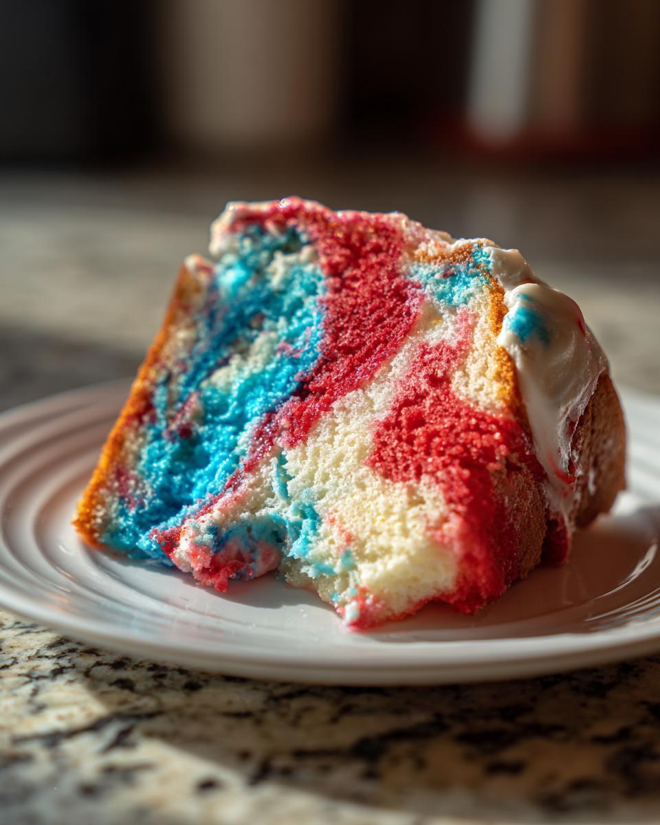 Magical Red White & Blue Marble Cake with 3 Easy Steps 7 Red White & Blue Marble Cake - detail 3