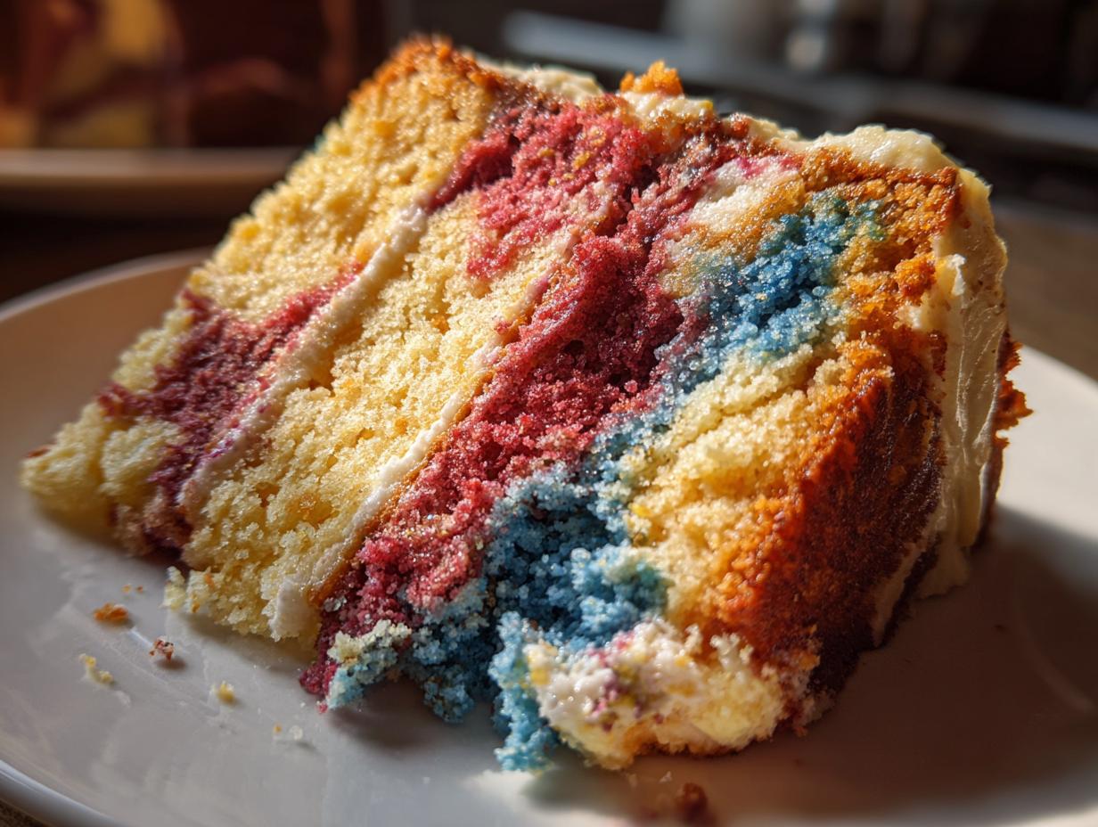Red White & Blue Marble Cake