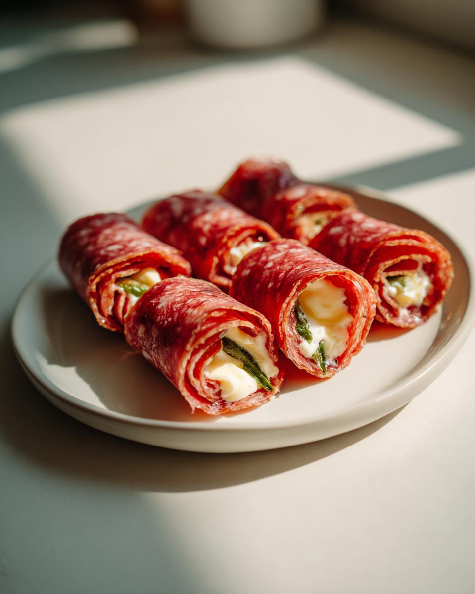 10-Minute Salami Cream Cheese Roll-Ups: Irresistibly Bold Bites 6 Salami, Cream Cheese, and Pepperoncini Roll-Ups - detail 1