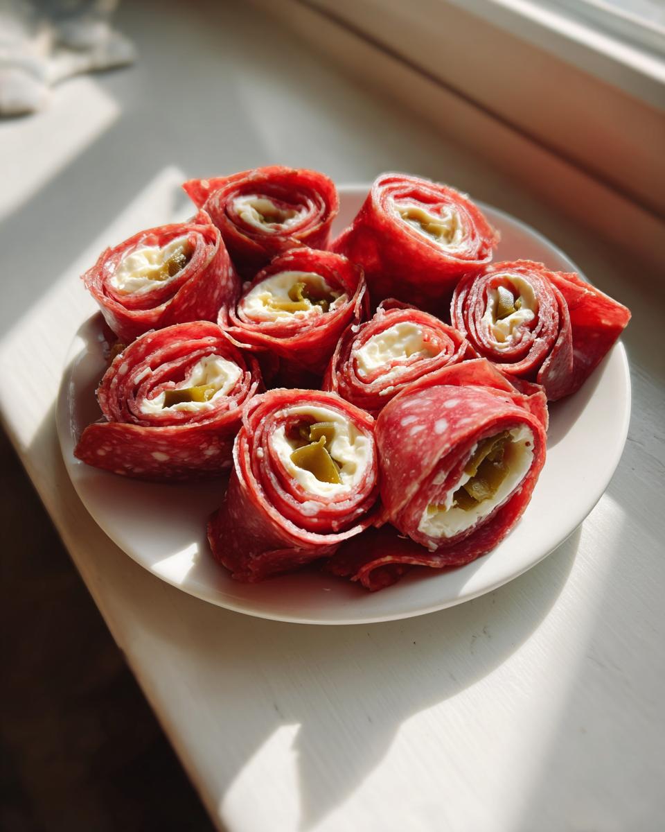 10-Minute Salami Cream Cheese Roll-Ups: Irresistibly Bold Bites 9 Salami, Cream Cheese, and Pepperoncini Roll-Ups - detail 4