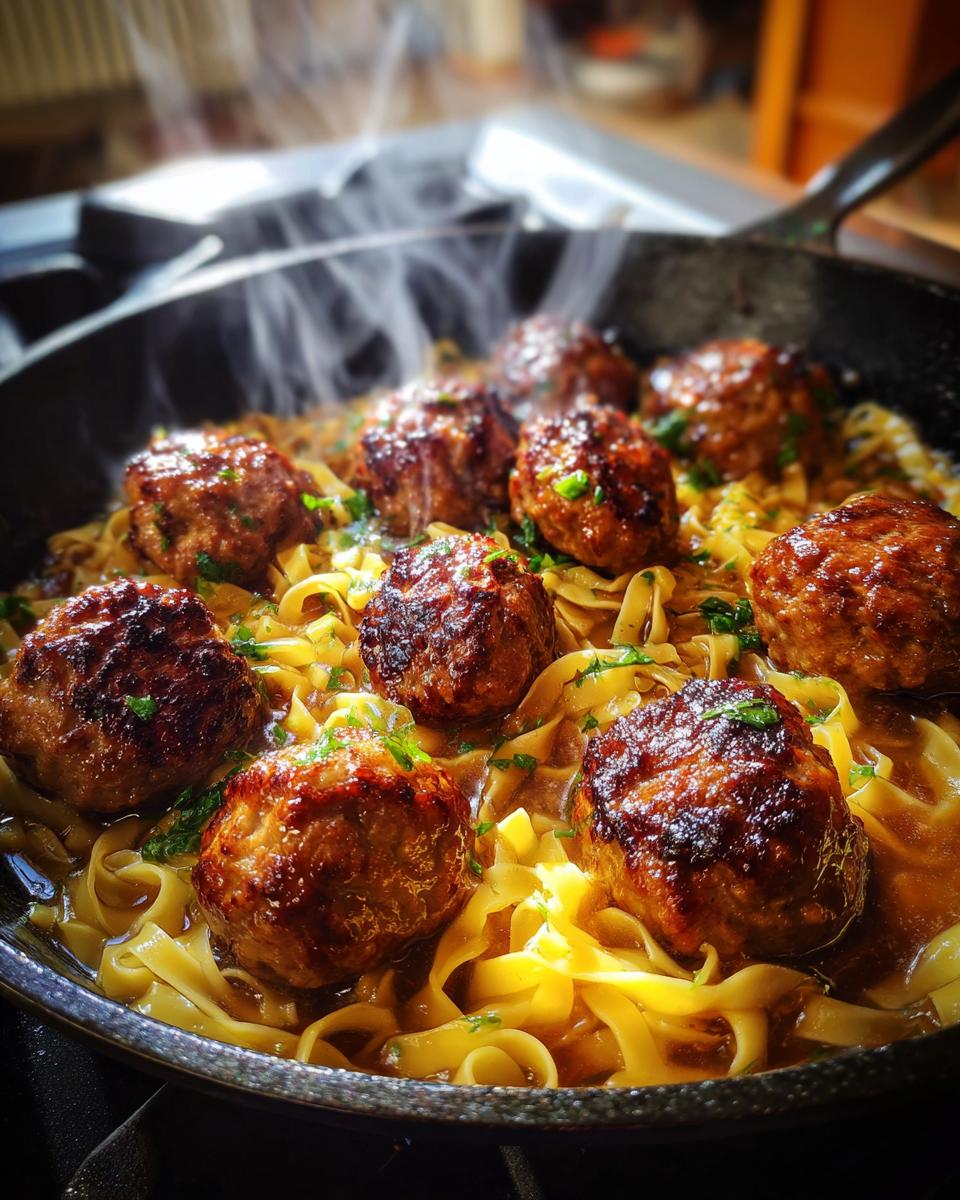 Salisbury Steak Meatball Noodle Skillet - detail 2