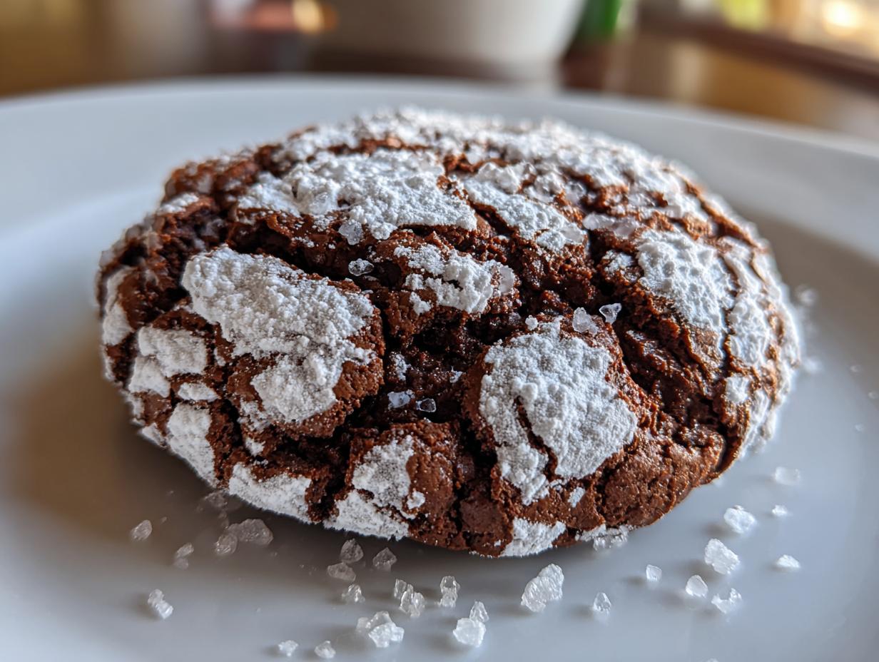 Salted Brownie Crinkle Cookies
