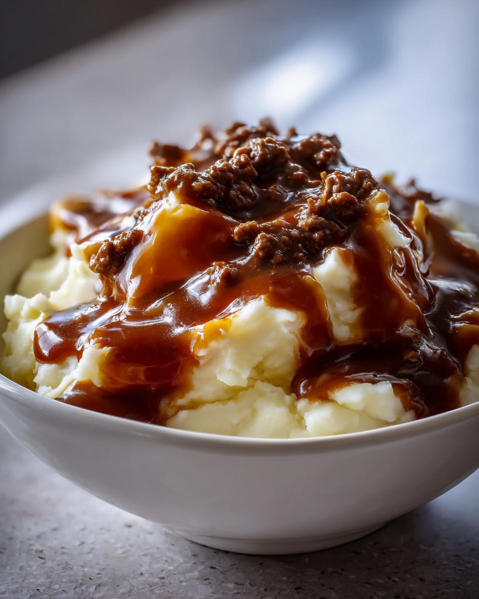 Savory Mashed Potatoes with Beef Gravy - detail 2