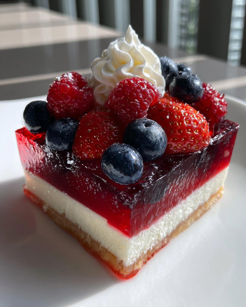 Summer Berry Jello Lasagna - detail 4