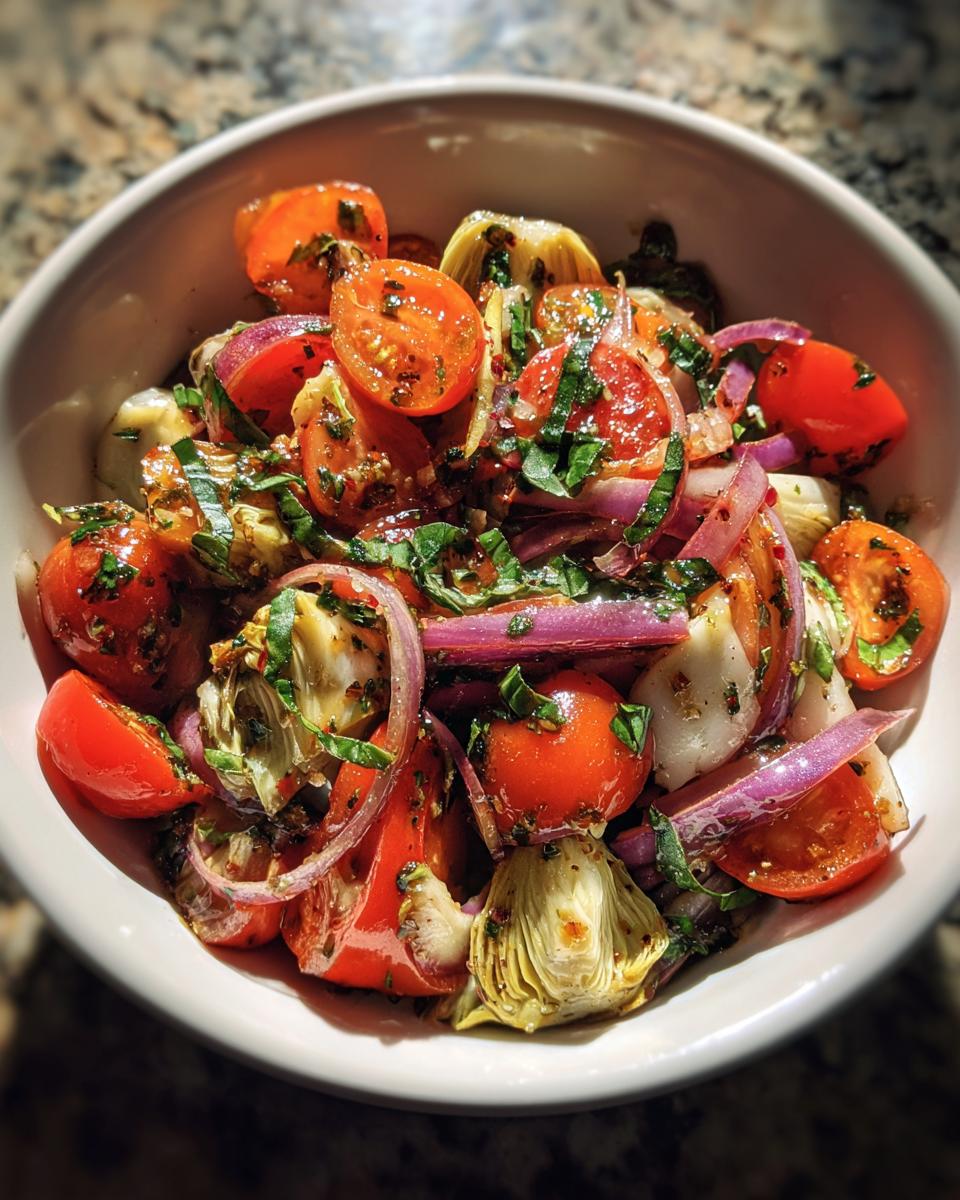 10-Minute Tuscan Artichoke Tomato Salad That's Irresistibly Fresh 7 Tuscan Artichoke Tomato Salad - detail 2