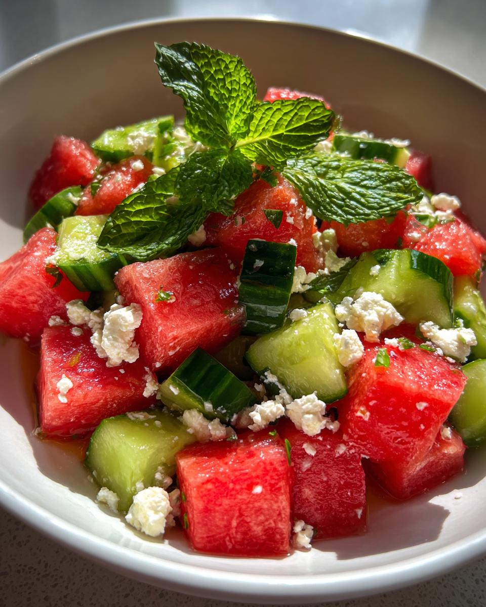 Watermelon Salad with Cucumber and Feta - detail 2