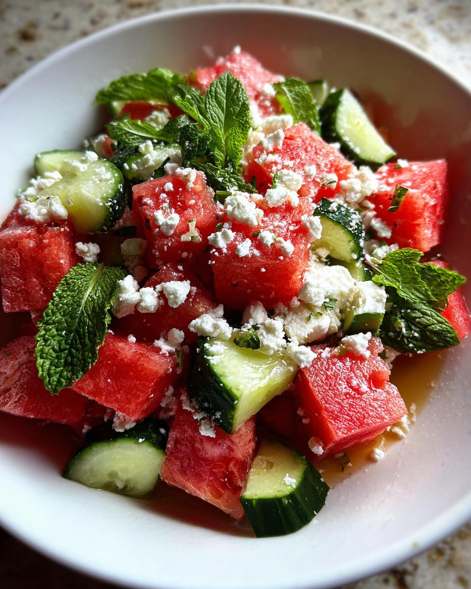 Watermelon Salad with Cucumber and Feta - detail 4