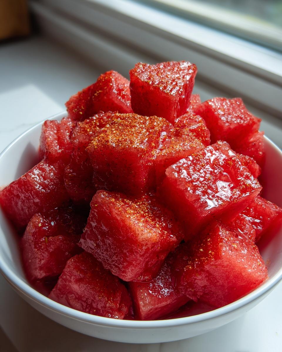 10-Minute Watermelon Tajín & Chamoy Cups - Irresistible Heat & Sweet 5 Watermelon Tajín & Chamoy Cups - detail 1