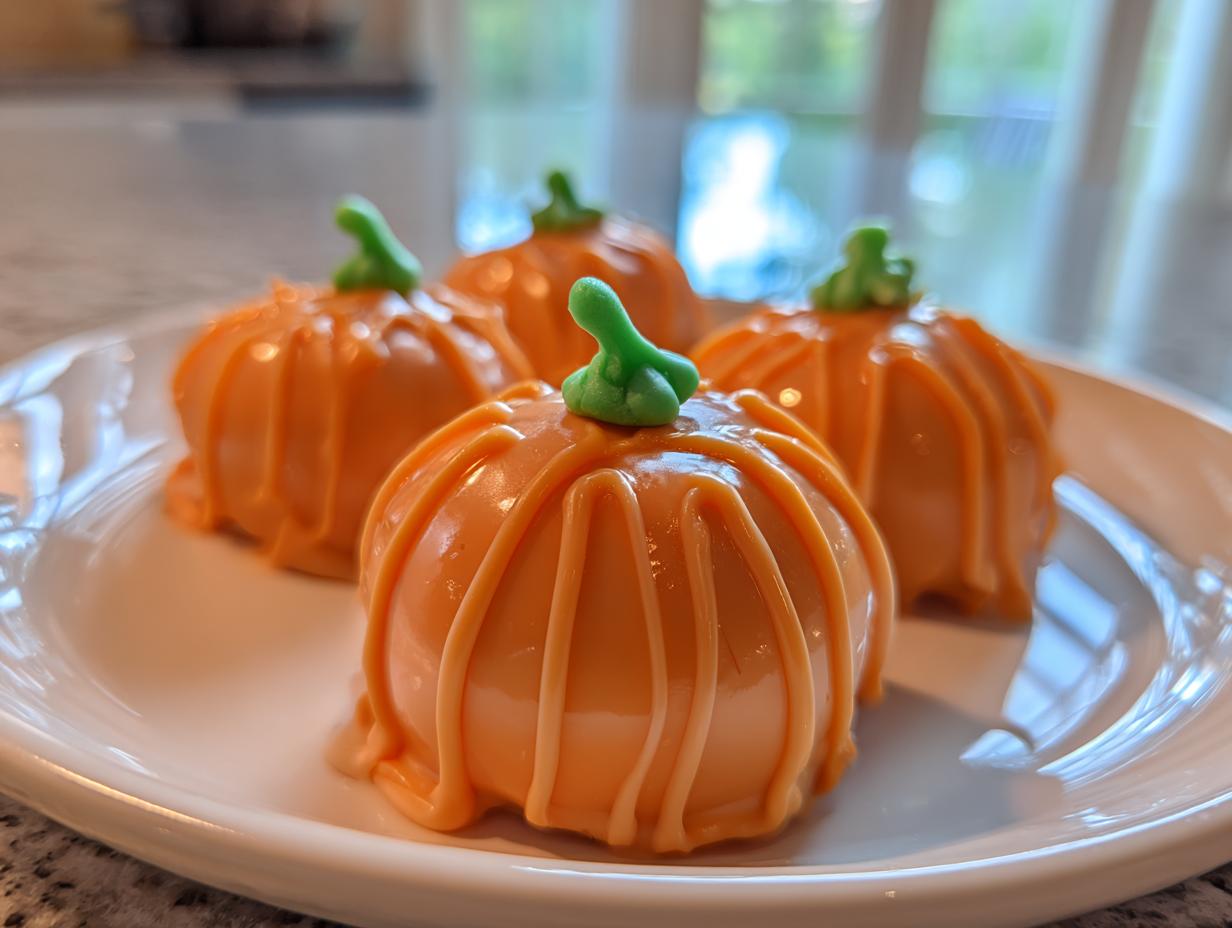 no-bake pumpkin shaped oreo balls