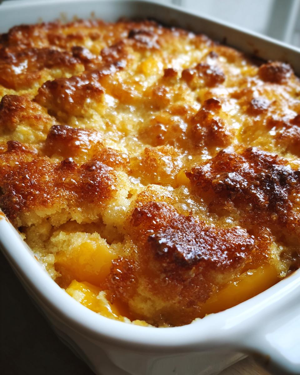 3-Ingredient Peach Cobbler Dump Cake That Stuns Every Time 9 3-Ingredient Peach Cobbler Dump Cake - detail 4
