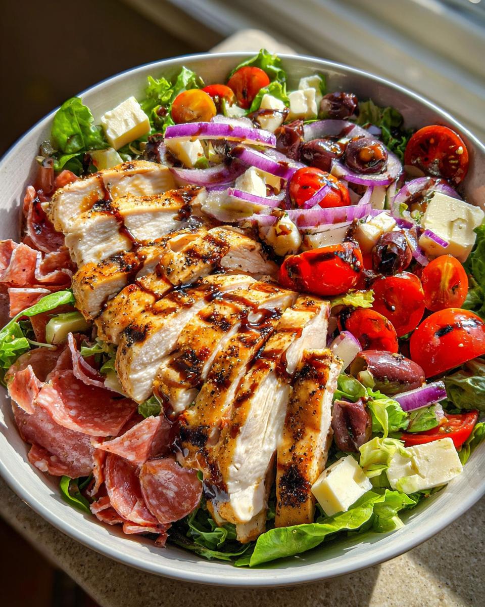 30-Minute Antipasto Grilled Chicken Salad That’s Insanely Delicious 5 Antipasto Grilled Chicken Salad - detail 2