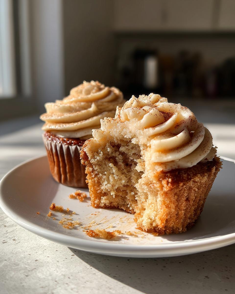 Moist Apple Cupcakes with Cinnamon Buttercream - Just 1 Bowl 6 Apple Cupcakes with Cinnamon Buttercream - detail 2