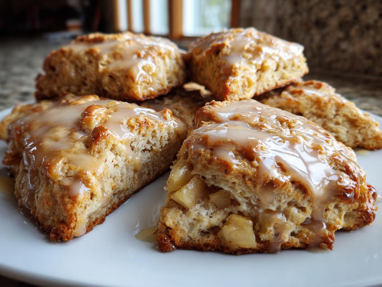 Apple Scones with Maple Glaze