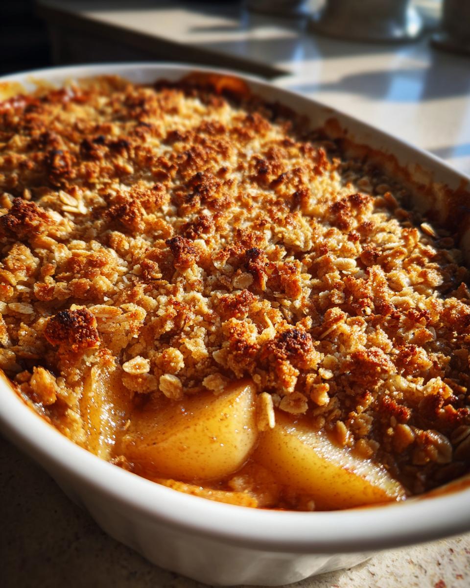 Irresistible 3-Ingredient Apple and Pear Crisp Recipe 7 Apple and Pear Crisp - detail 3