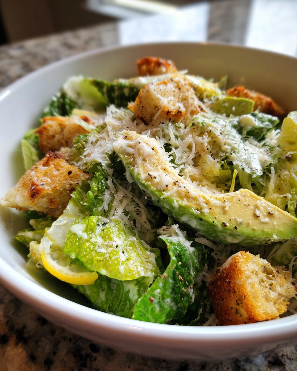 Creamy Avocado Caesar Salad Recipe With 2 Delicious Twists 5 Avocado Caesar Salad - detail 2