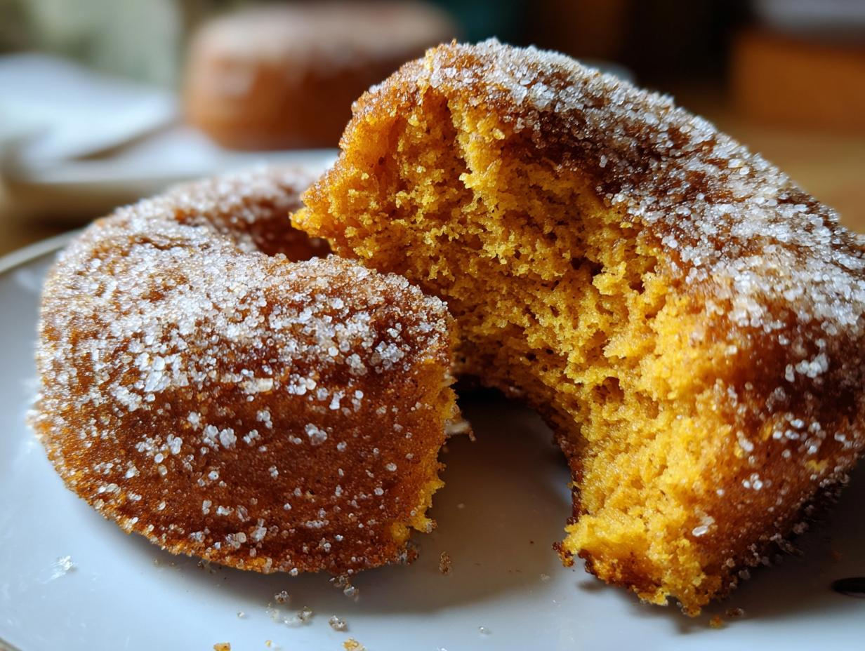 Baked Pumpkin Donuts with Cinnamon Sugar