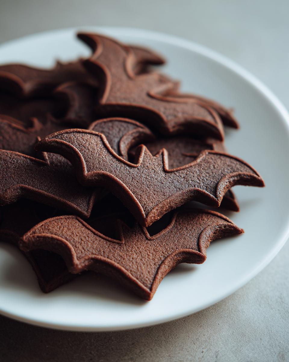 Creepy Chocolate Bat Silhouette Cookies in 8 Steps 8 Bat Silhouette Cookies - detail 3