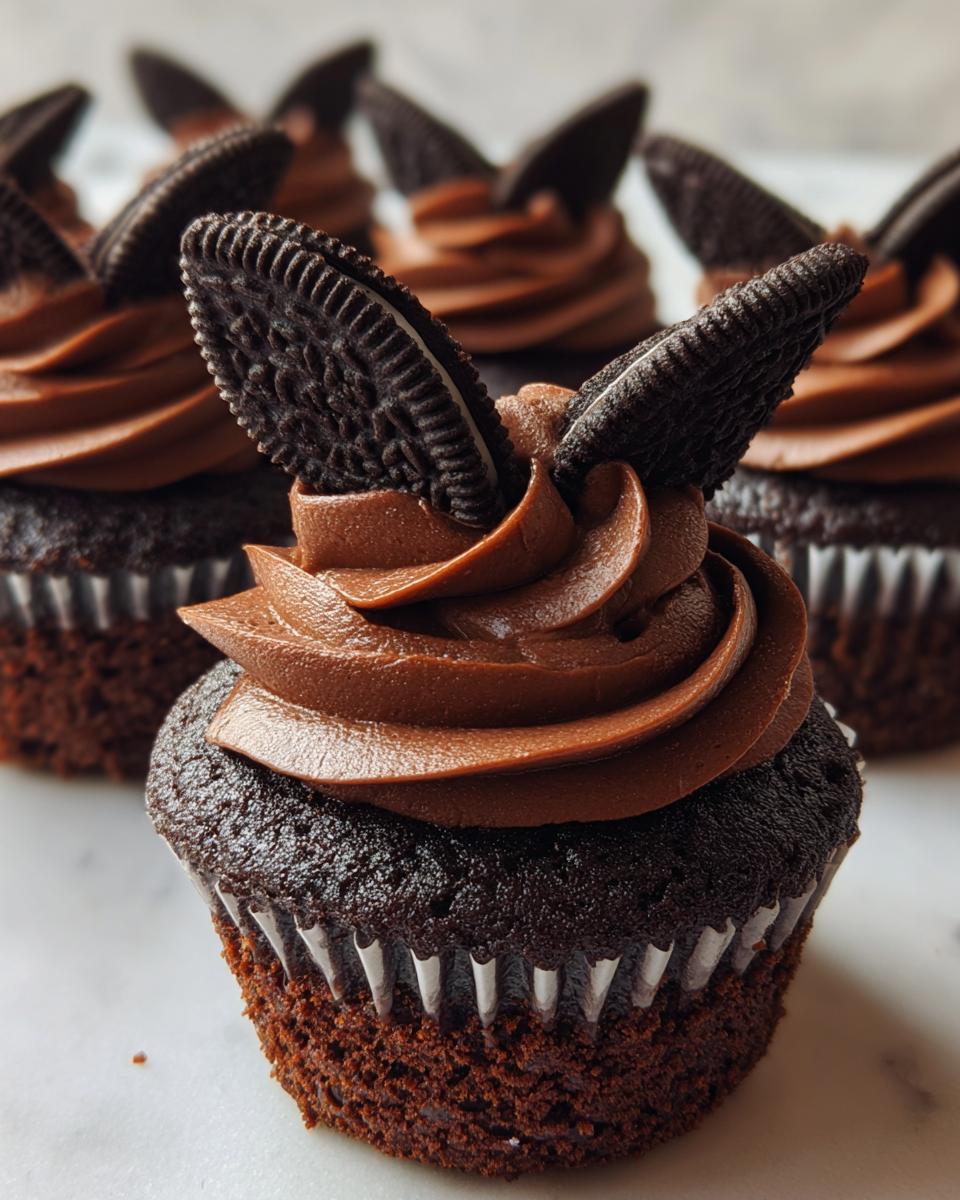 Spooky Bat Wing Cupcakes in 4 Easy Steps 4 Bat Wing Cupcakes - detail 1