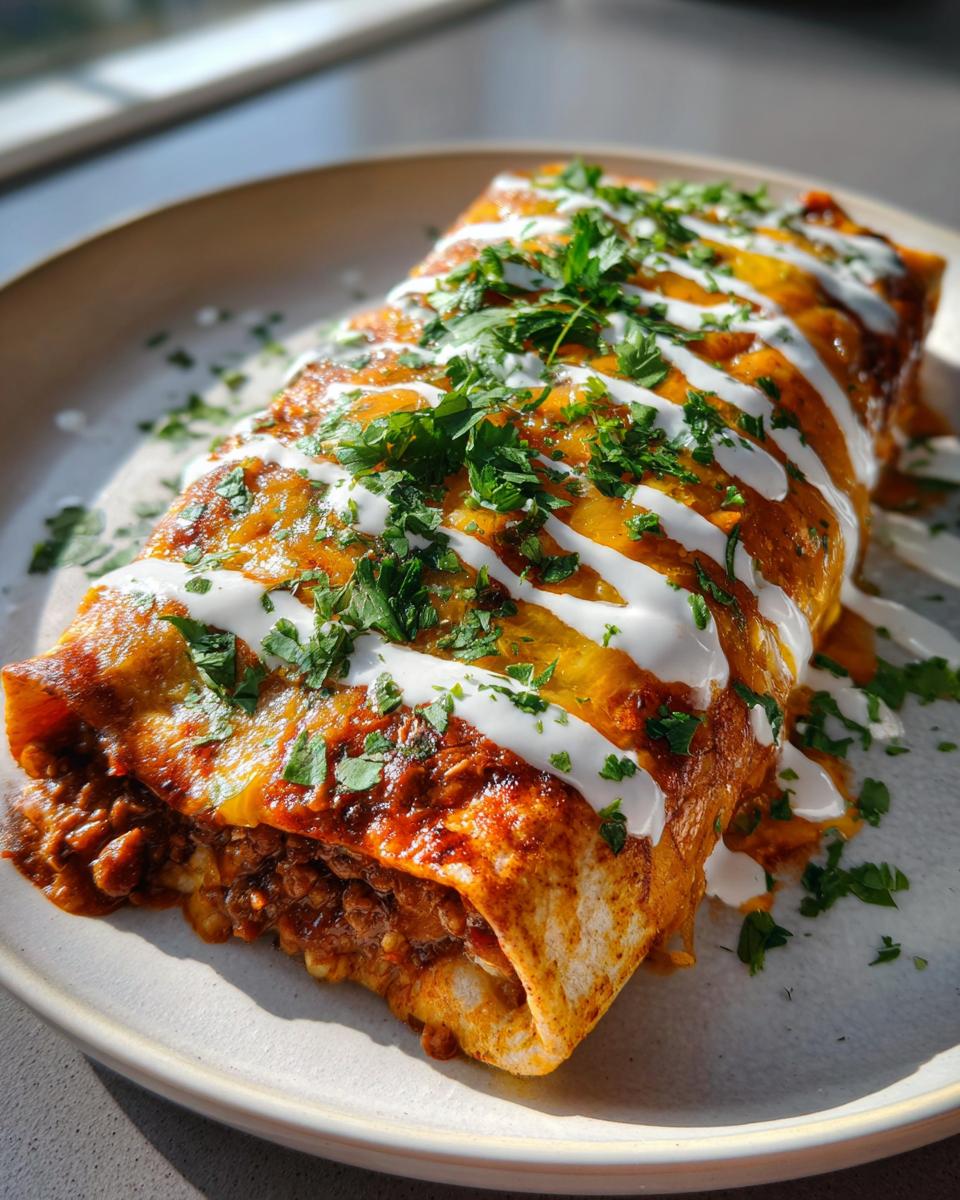 Hearty 6-Ingredient Beef and Bean Smothered Burritos Recipe 4 Beef and Bean Smothered Burritos - detail 1