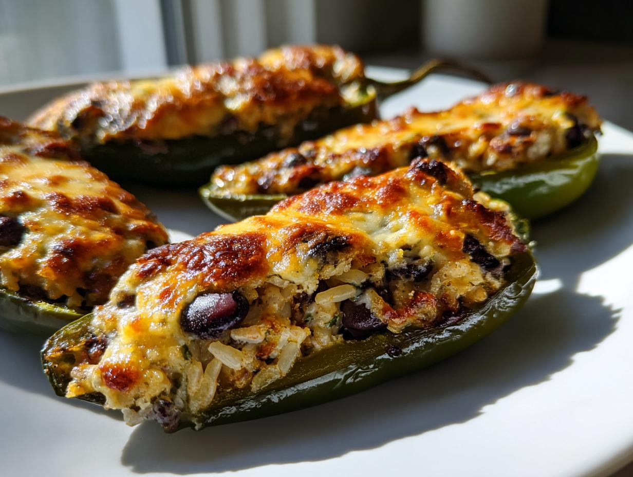 Black Bean and Rice Stuffed Jalapeños