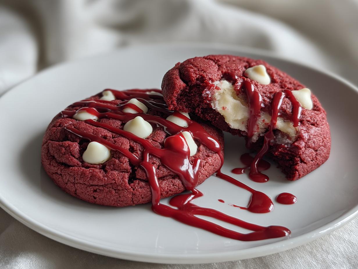 Blood Drip Red Velvet Cookies