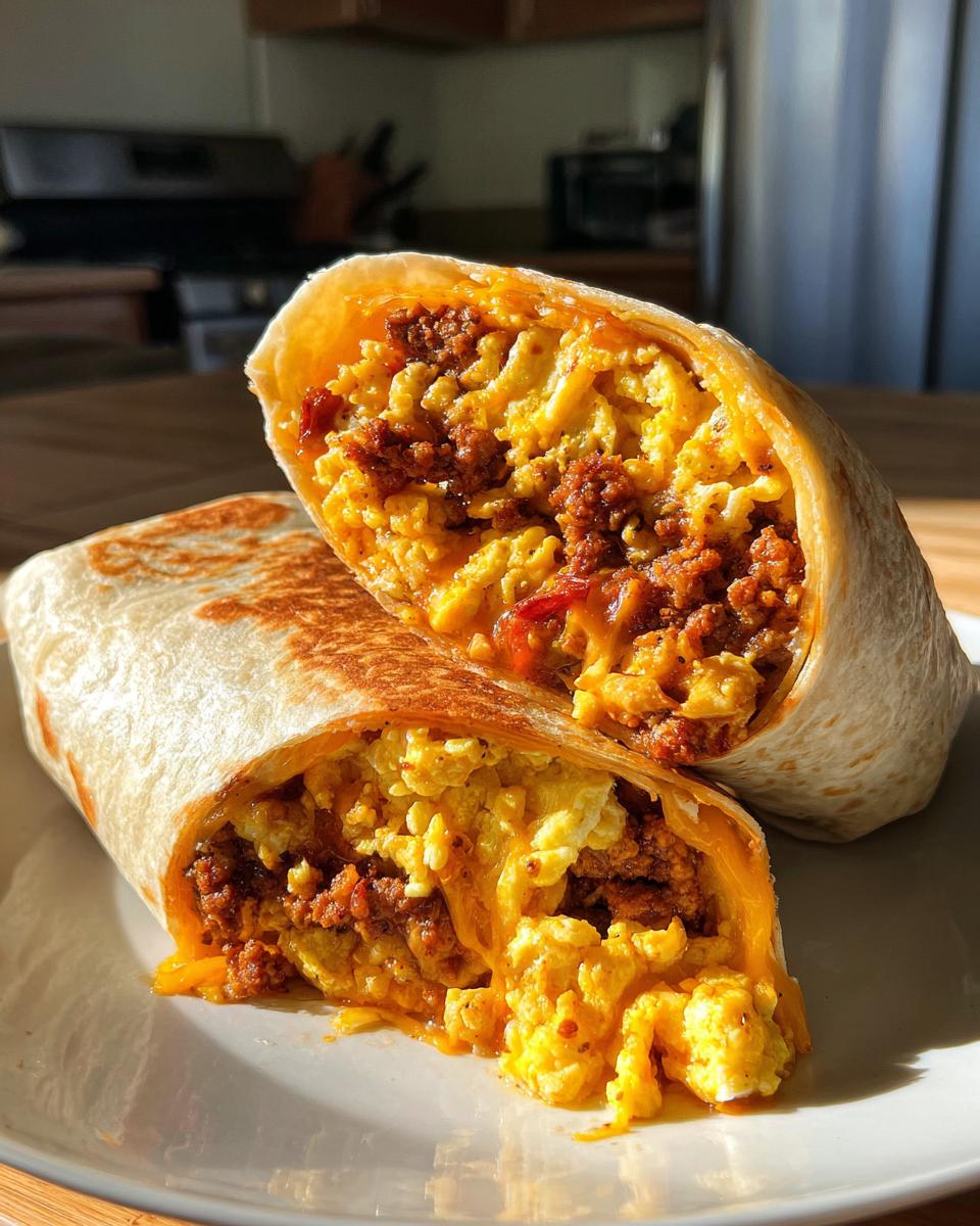 Breakfast Burritos with Chorizo and Eggs - detail 2
