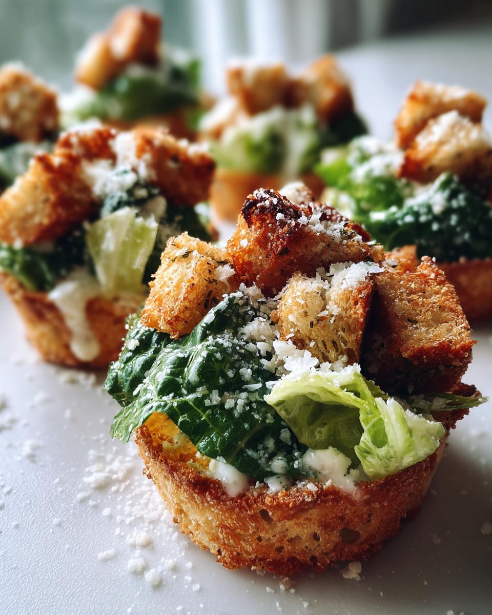 Irresistible 5-Ingredient Caesar Salad Parmesan Cups Recipe 5 Caesar Salad Parmesan Cups - detail 1