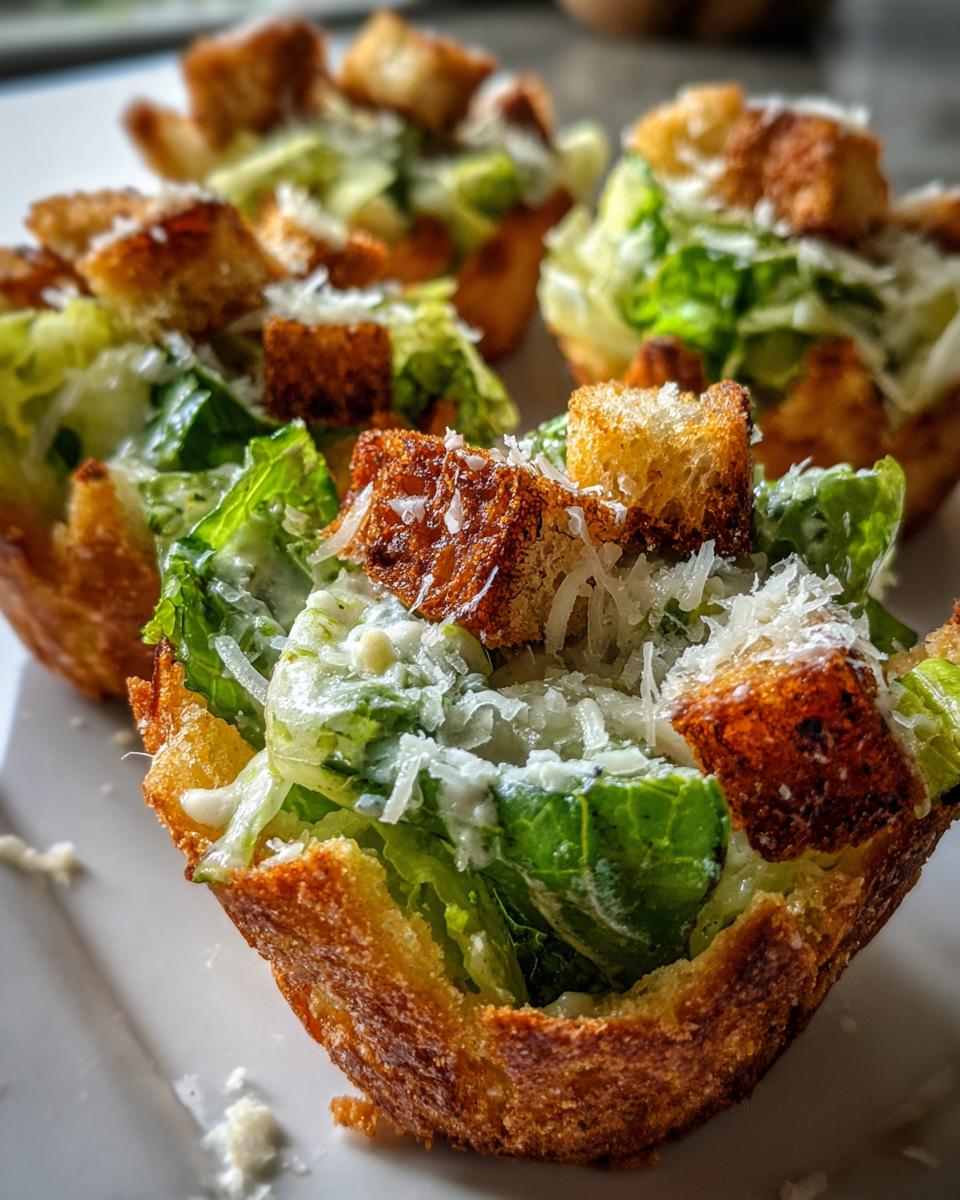 Irresistible 5-Ingredient Caesar Salad Parmesan Cups Recipe 7 Caesar Salad Parmesan Cups - detail 3