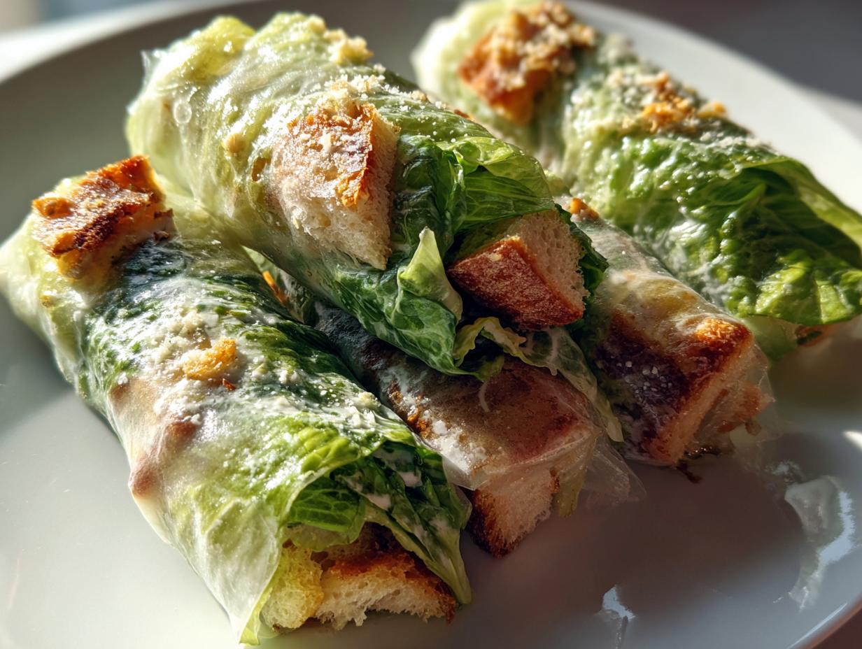 Caesar Salad Spring Rolls